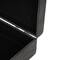 Black Fabric Woven Storage Decorative Trunk with Silver Latches & Buckles Set